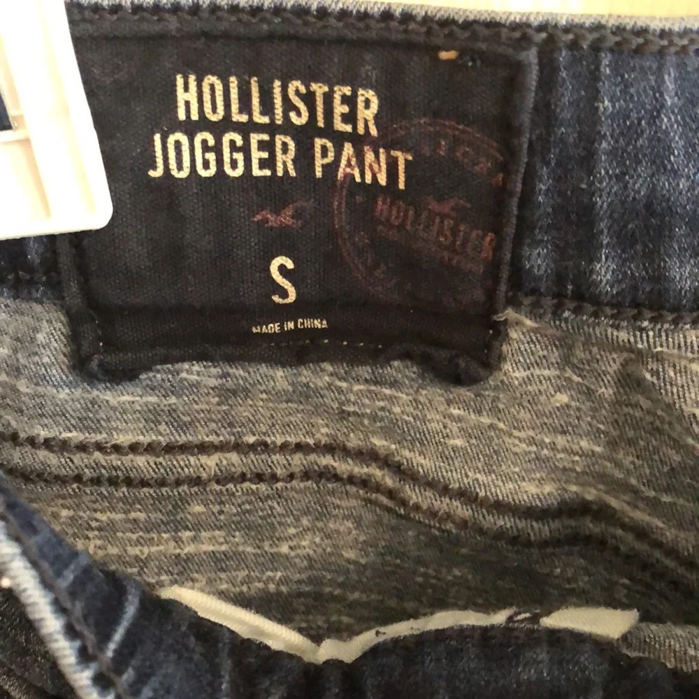 Hollister Men's Denim Jogger Pants Blue Jeans Drawstring Cuffed Size S